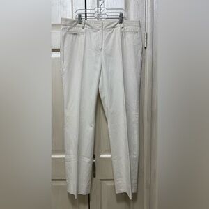 Brooks Brothers Natalie Fit Women10 White Cotton/Spandex Blend Lined Dress Pants